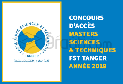 concours Masters Sciences Techniques FST Tanger 2019