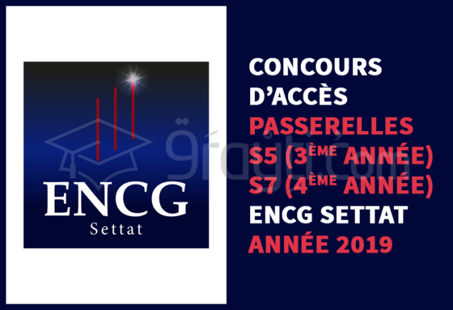 concours passerelles S5 3ème année S7 4ème année ENCG Settat 2019