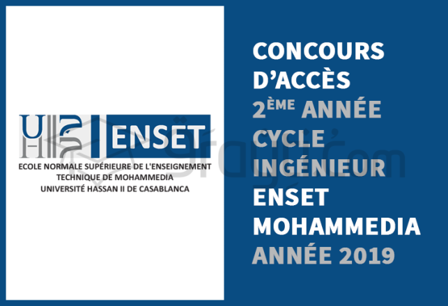 concours 2ème année cycle ingénieur ENSET Mohammedia 2019