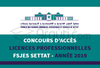 concours Licences Professionnelles FSJES Settat 2019