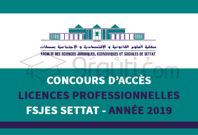concours Licences Professionnelles FSJES Settat 2019