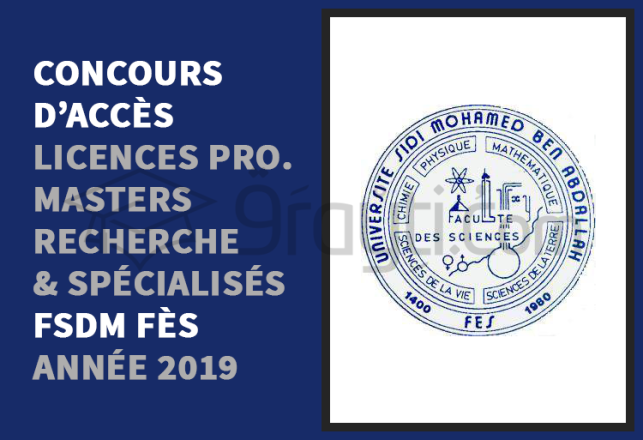 concours Licences Professionnelles Masters Recherche Masters Spécialisés FS Dhar El Mahraz Fès 2019