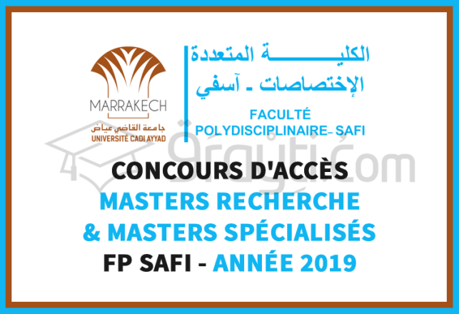 concours Masters Recherche Masters Spécialisés FP Safi 2019