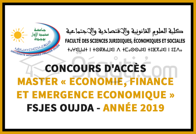 concours accès Master Economie Finance Emergence Economique FSJES Oujda 2019