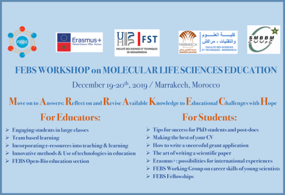 FEBS Workshop enseignement sciences vie moléculaire Marrakech