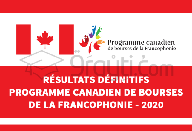 résultats définitifs Programme Canadien Bourses Francophonie PCBF campagne 2020