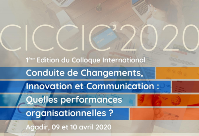 appel communication 1ère édition colloque international conduite changements innovation communication CICCIC 2020
