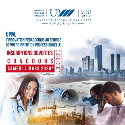 Concours d'admission à l'UPM - Samedi 07 Mars 2020