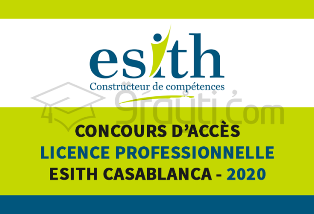 concours accès cycle Licence Professionnelle ESITH Casablanca 2020