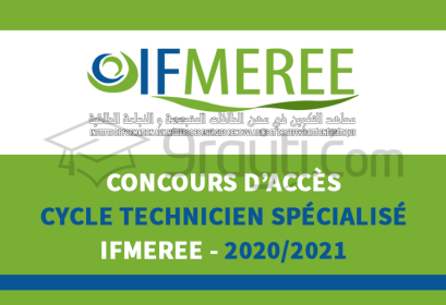 concours accès cycle Technicien Spécialisé IFMEREE Oujda Tanger Ouarzazate 2020-2021