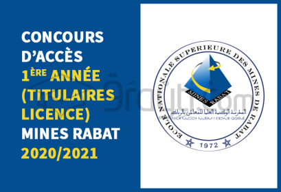 concours accès 1ère année Mines Rabat titulaires licence 2020