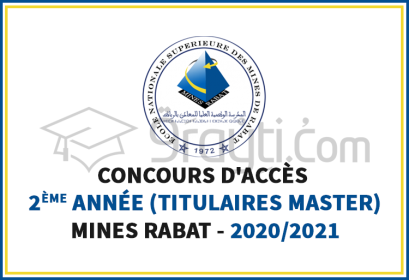 concours accès 2ème année Mines Rabat titulaires Master 2020