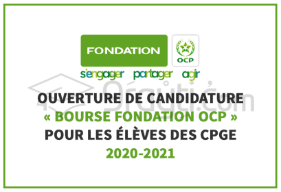 ouverture candidature Bourse Fondation OCP élèves CPGE 2020-2021