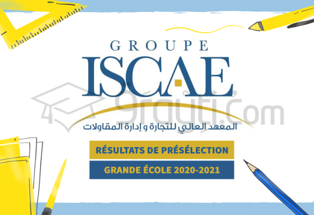 résultats présélection concours accès cycle Grande École ISCAE 2020-2021