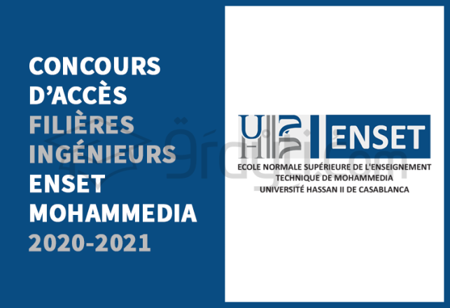 concours accès filières ingénieurs ENSET Mohammedia 2020-2021