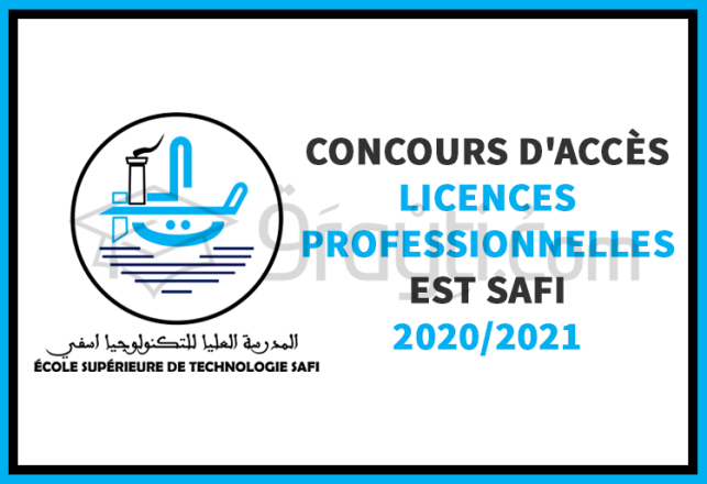 concours accès Licences Professionnelles EST Safi 2020-2021