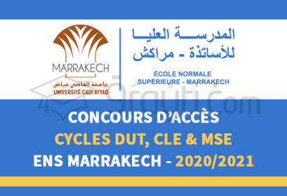 ENS Marrakech DUT Licences Education Masters Spécialisés Enseignement 2020-2021