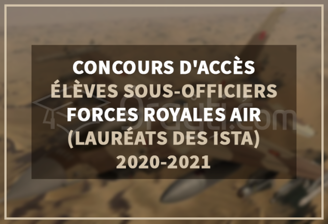 concours accès cycle Élèves Sous-Officiers Forces Royales Air lauréats ISTA 2020-2021