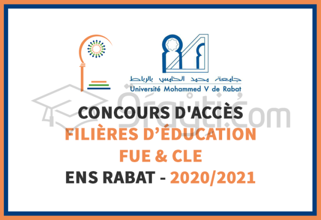concours accès filières éducation FUE CLE ENS Rabat 2020-2021