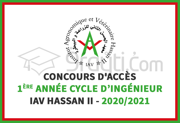 concours accès 1ère année cycle ingénieur IAV Hassan 2 2020-2021