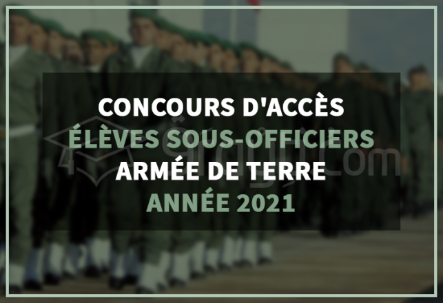 concours accès cycle élèves sous-officiers armée terre 2021