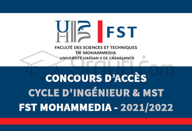 concours accès cycle ingénieur Master Sciences Techniques FST Mohammedia 2021-2022