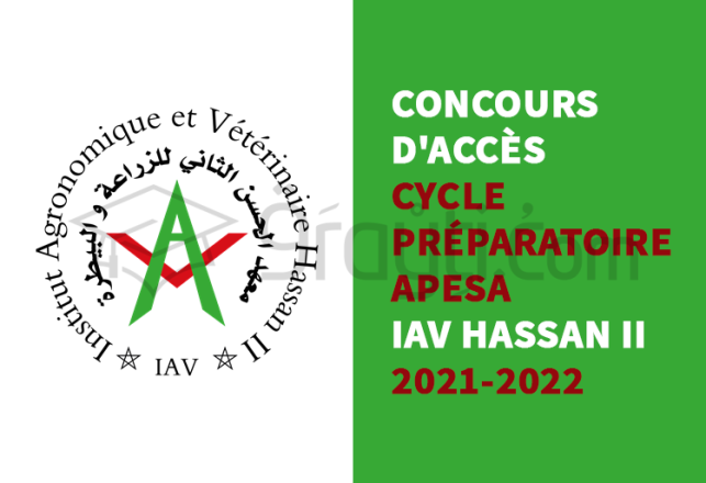 concours accès cycle préparatoire APESA IAV Hassan 2 2021-2022