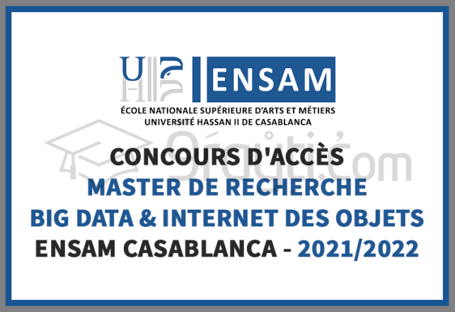 concours accès Master Recherche Big Data Internet des Objets ENSAM Casablanca 2021-2022