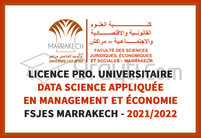Licence Professionnelle Universitaire Data Science Appliquée Management Économie 2021-2022