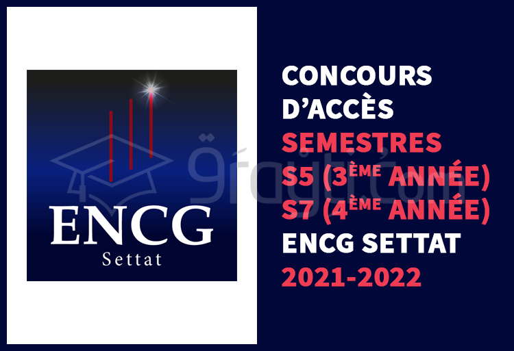 concours accès 3ème année S5 4ème année S7 ENCG Settat 2021-2022