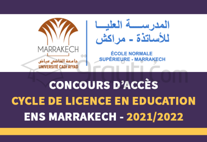 concours accès Cycle de Licence Education CLE ENS Marrakech 2021-2022