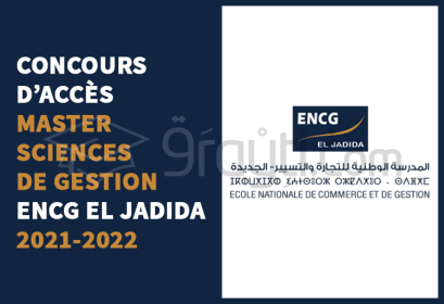 concours accès Master Sciences Gestion ENCG El Jadida 2021-2022