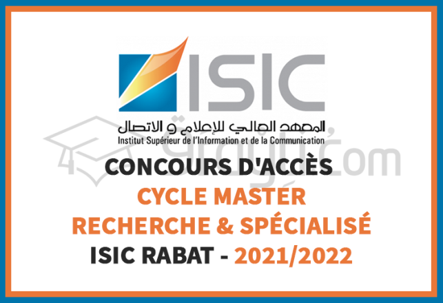 concours accès Masters Recherche Spécialisé ISIC Rabat 2021-2022