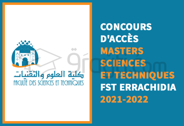 concours accès Masters Sciences Techniques FST Errachidia 2021-2022