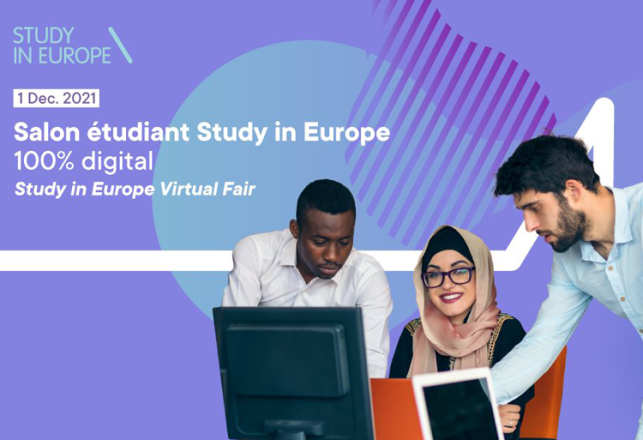 salon étudiant virtuel Study in Europe mercredi 1er décembre 2021