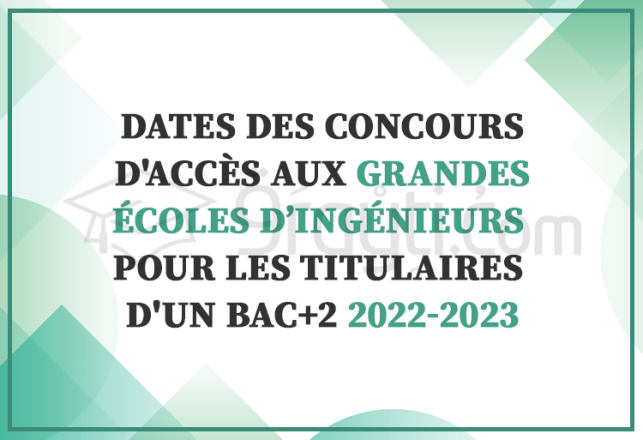 titulaires Bac+2 dates concours accès grandes écoles ingénieurs 2022-2023