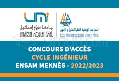 concours accès cycle ingénieur ENSAM Meknès 2022-2023