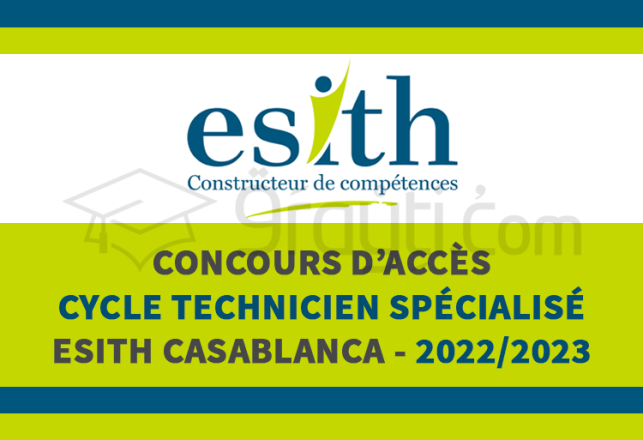 concours accès cycle Technicien Spécialisé ESITH Casablanca 2022-2023