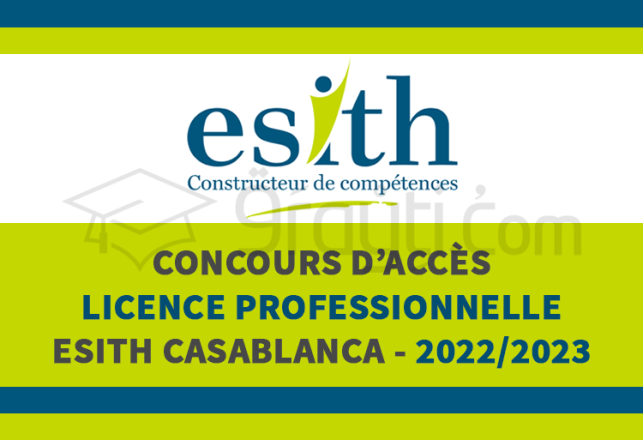 concours accès Licence Professionnelle ESITH Casablanca 2022-2023
