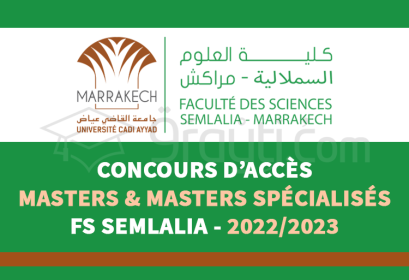 concours accès Masters Masters Spécialisés Faculté Sciences Semlalia Marrakech 2022-2023