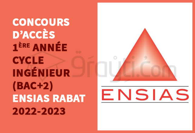 Titulaires Bac+2 concours accès 1ère année cycle ingénieur ENSIAS Rabat 2022-2023