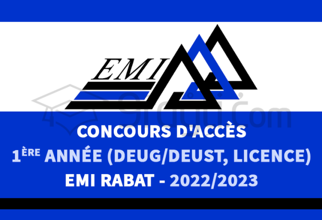 titulaires DEUG DEUST Licence concours accès 1ère année EMI Rabat 2022-2023