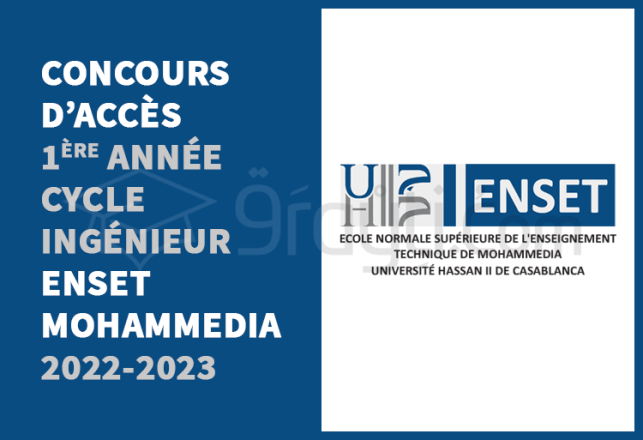 concours accès 1ère année cycle ingénieur ENSET Mohammedia 2022-2023