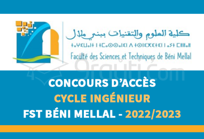 concours accès cycle ingénieur FST Béni Mellal 2022-2023