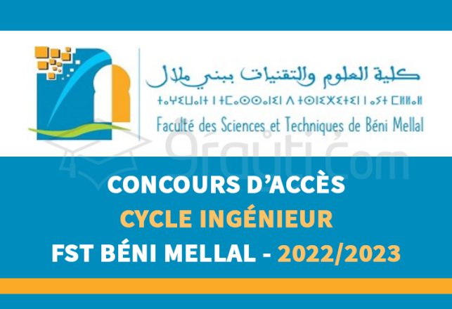 concours accès cycle ingénieur FST Béni Mellal 2022-2023