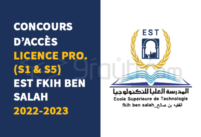 concours accès Licences Professionnelles S1 et S5 EST Fkih Ben Salah 2022-2023