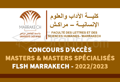 concours accès Masters Masters Spécialisés FLSH Marrakech 2022-2023