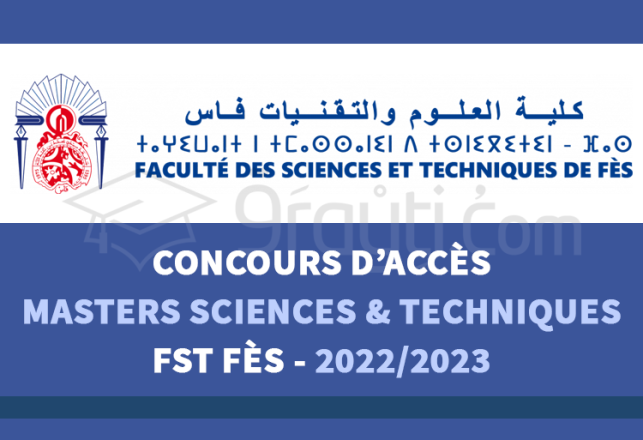concours accès Masters Sciences et Techniques FST Fès 2022-2023