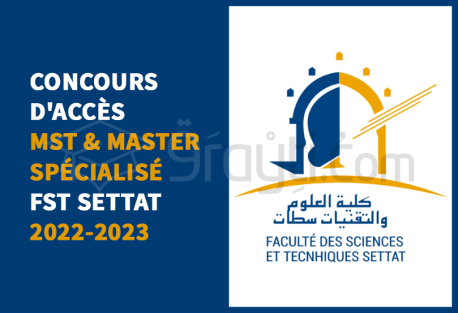 concours accès Masters Sciences Techniques Master Spécialisé FST Settat 2022-2023