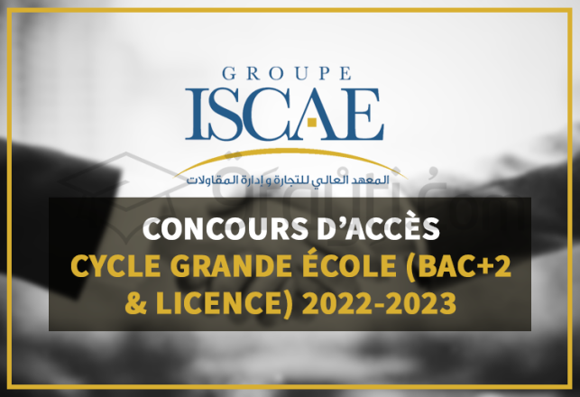 concours accès cycle Grande École Groupe ISCAE Bac+2 Licence 2022-2023